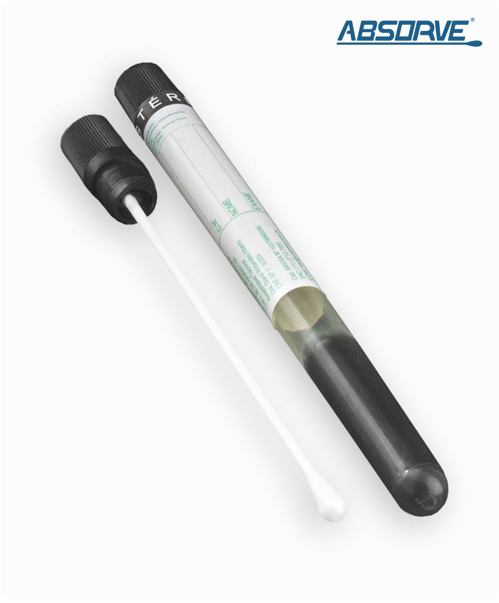 Swab plástico com meio Amies com carvão