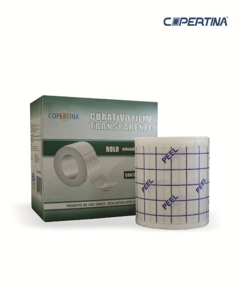 Curativo filme transparente  rolo 5cm x 10m