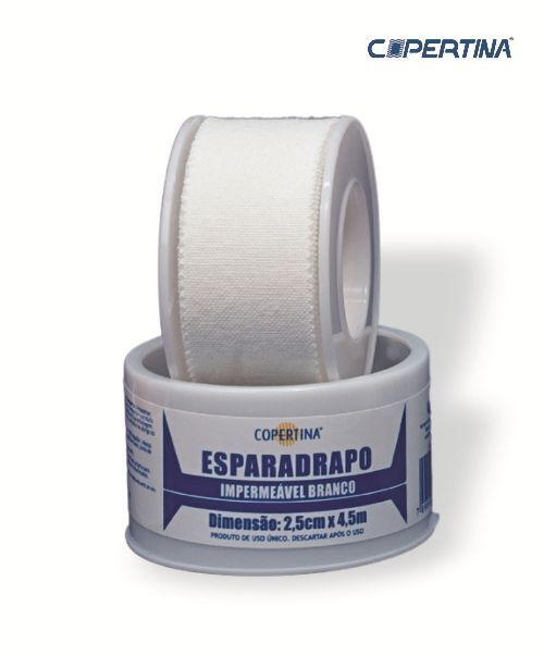 Esparadrapo impermeável branco 2,5cm x 4,5m