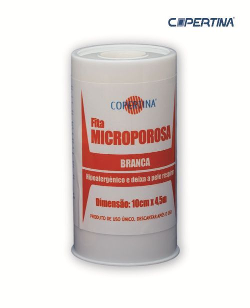 Fita microporosa branca 10cm x 4,5m