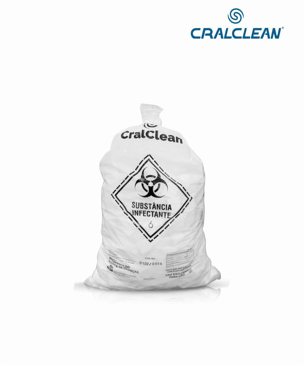 Saco para lixo hospitalar branco 15 litros