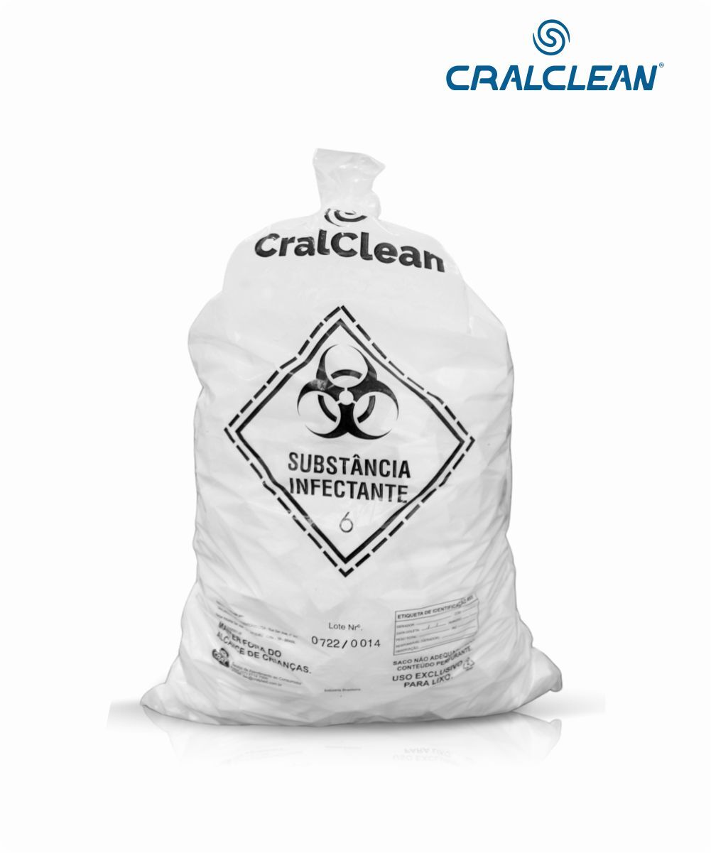 Saco para lixo hospitalar branco 200 litros