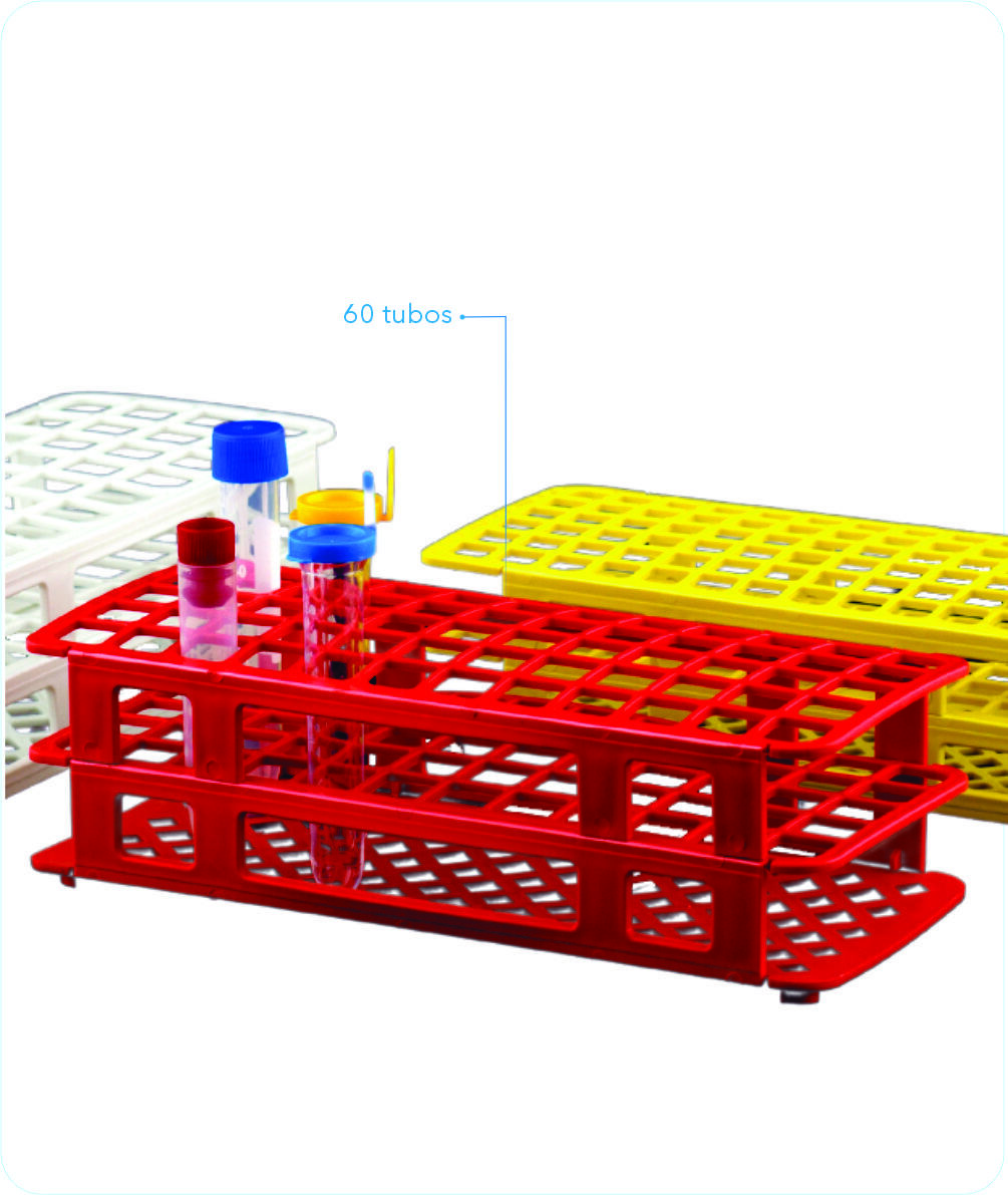 Estante 60 furos para tubo de 16mm amarela