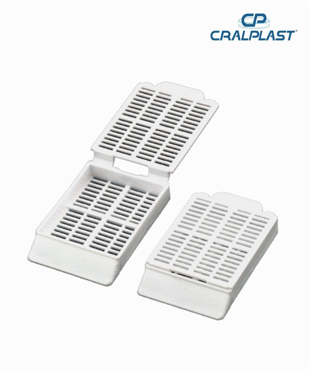 Cassete para biópsia branco