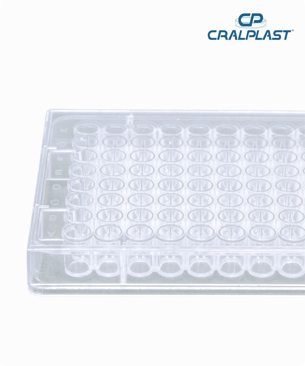 Microplaca fundo Chato com tampa estéril individual