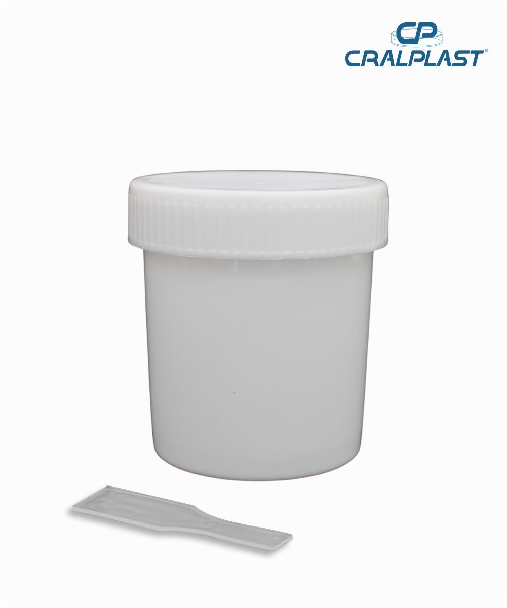 Coletor de urina 100mL com pá   opaco tampa branca