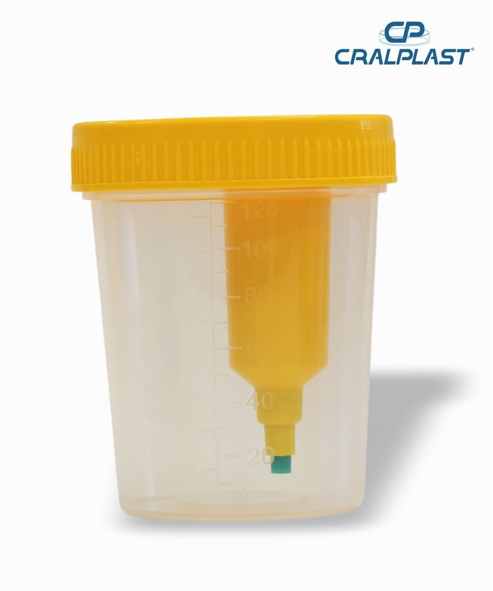 Coletor de urina 120ml com dispositivo de transferência da urina estéril