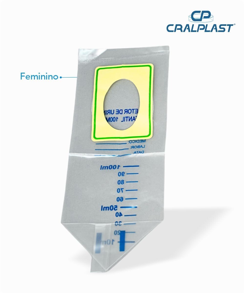 Coletor de urina 100mL  infantil feminino