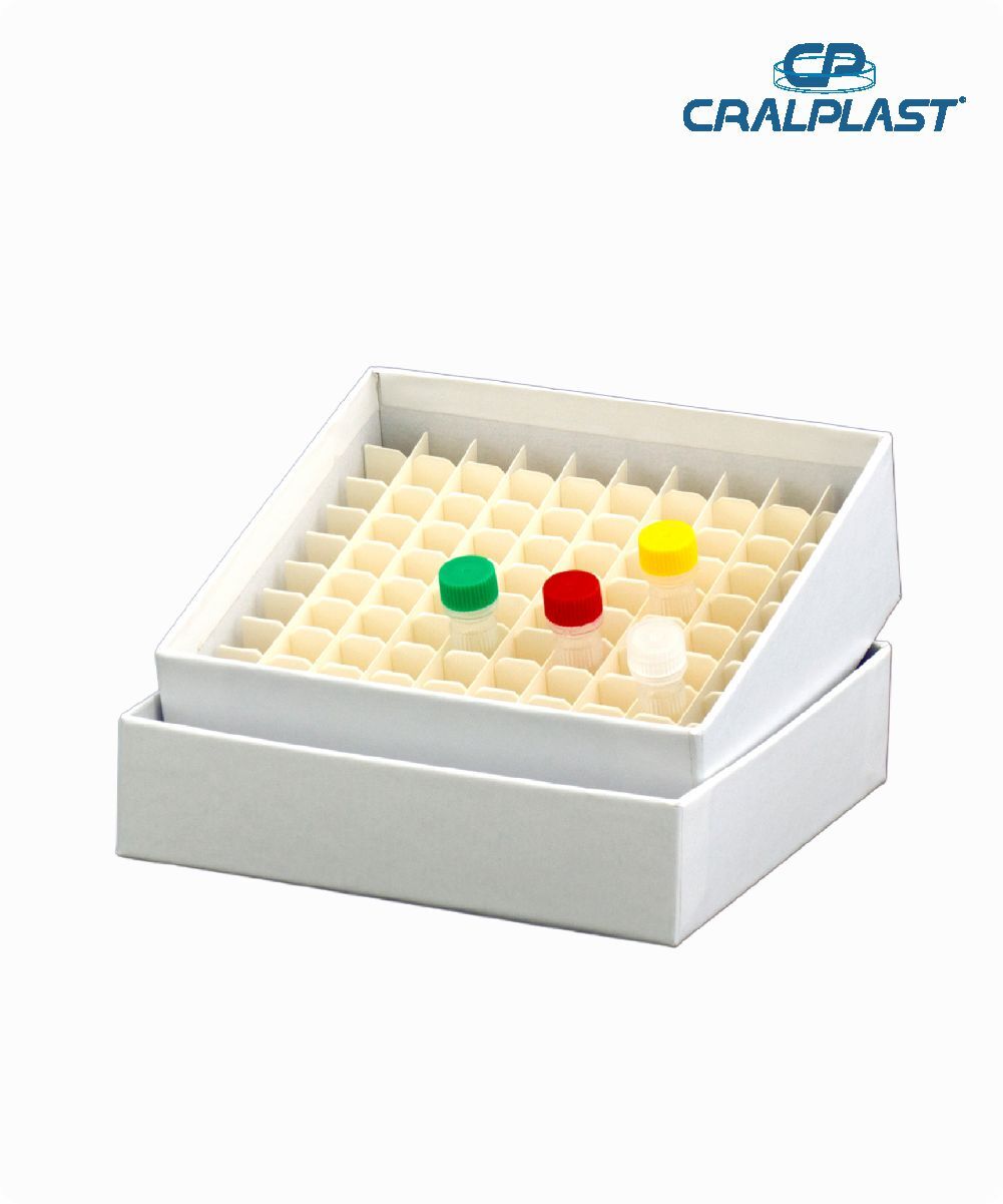 Caixa fibra de papelão 100 furos para a tubos 1,5mL-2,0mL