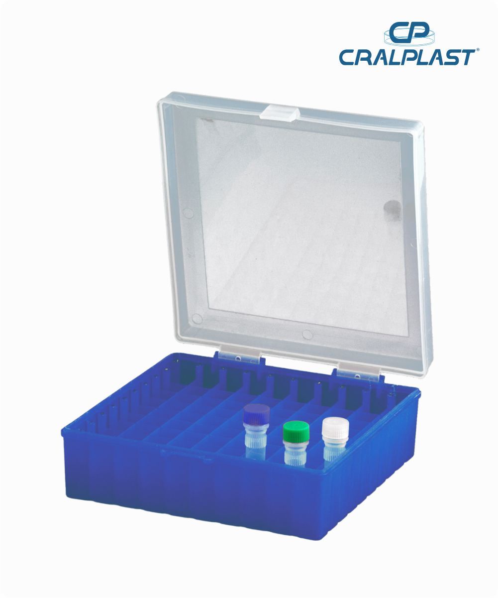 Criobox 100 tubos de 2mL tampa dobradica azul