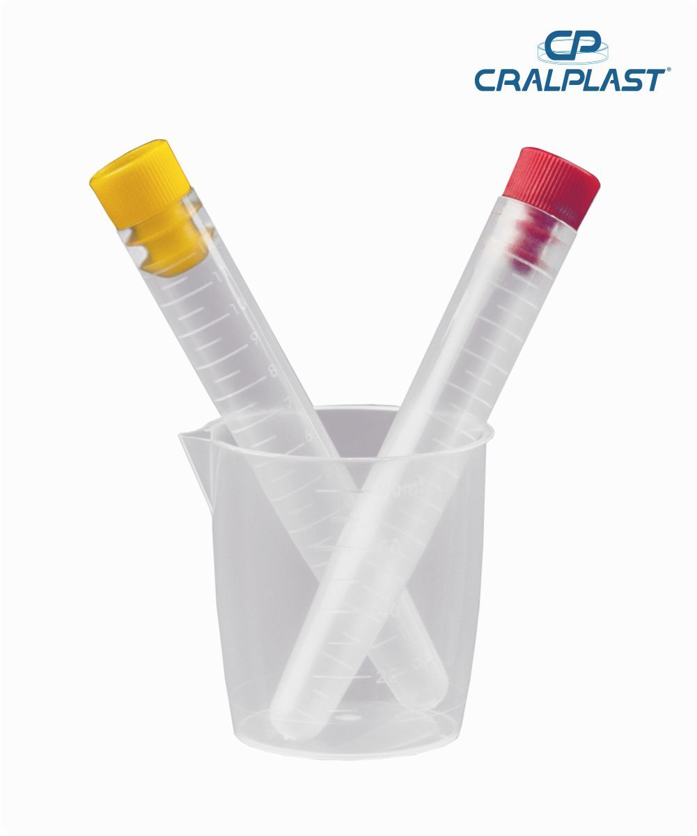 Kit de urina com 01 frasco de coleta + 02 tubos PP de 12mL