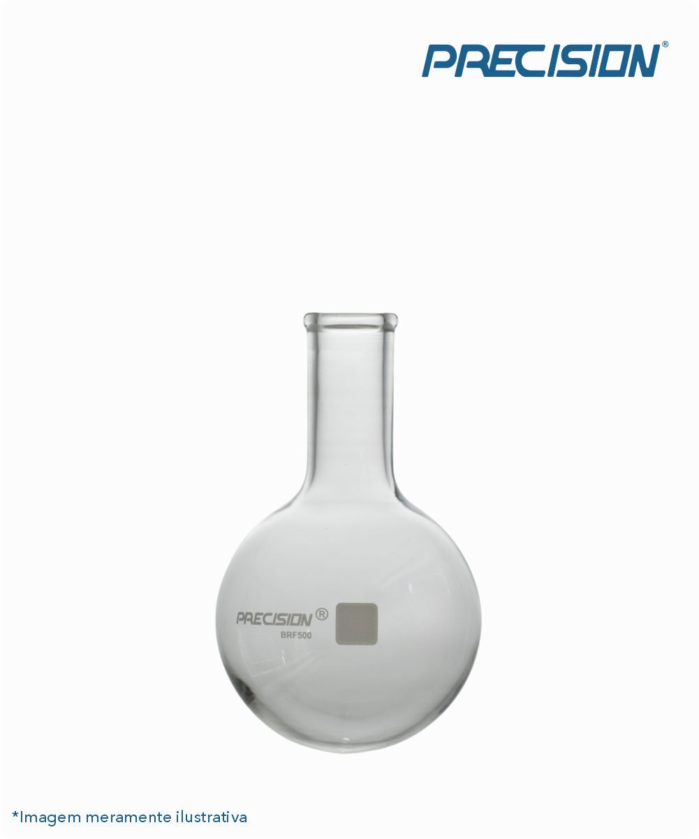 Balão fundo redondo de vidro sem junta - gargalo longo    100mL