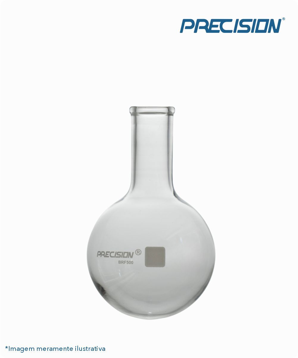 Balão fundo redondo de vidro sem junta - gargalo longo    1000mL