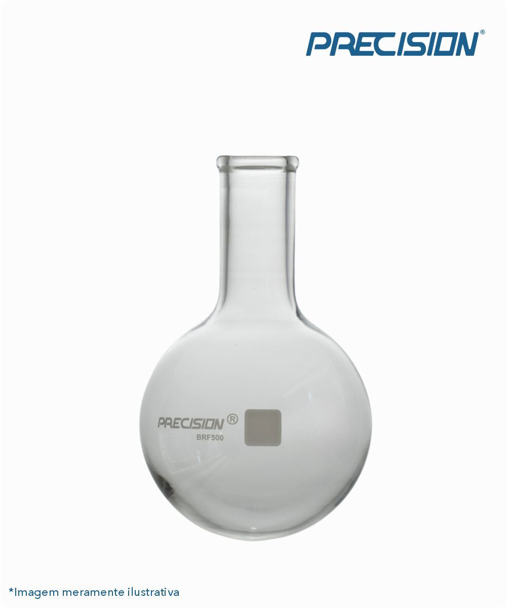 Balão fundo redondo de vidro sem junta - gargalo longo    2000mL