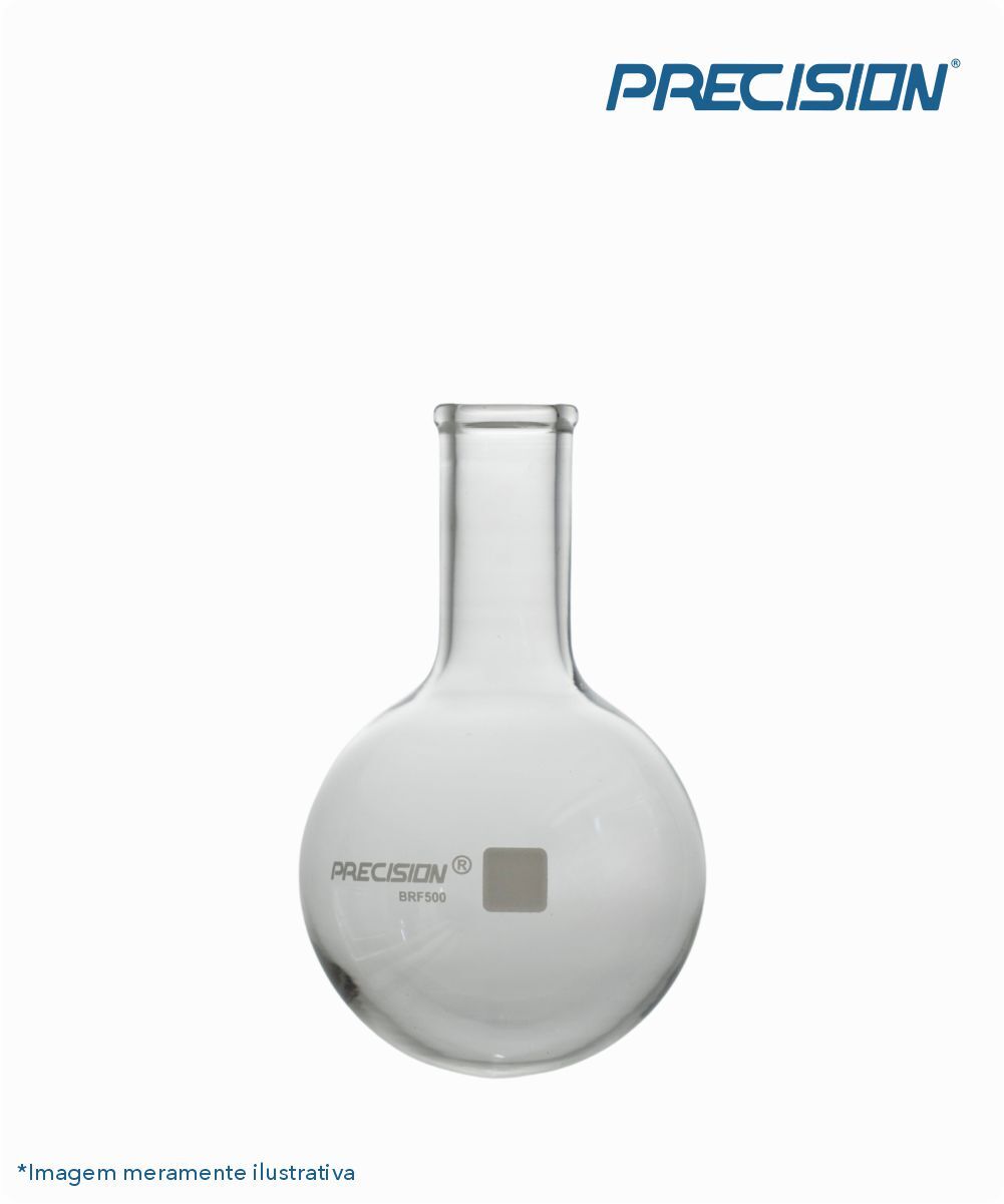 Balão fundo redondo de vidro sem junta - gargalo longo    250mL