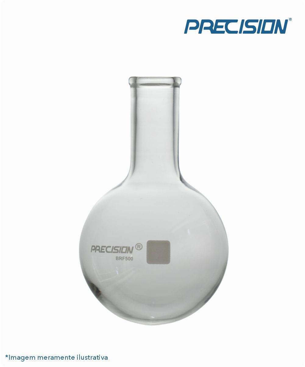 Balão fundo redondo de vidro sem junta - gargalo longo   3000mL