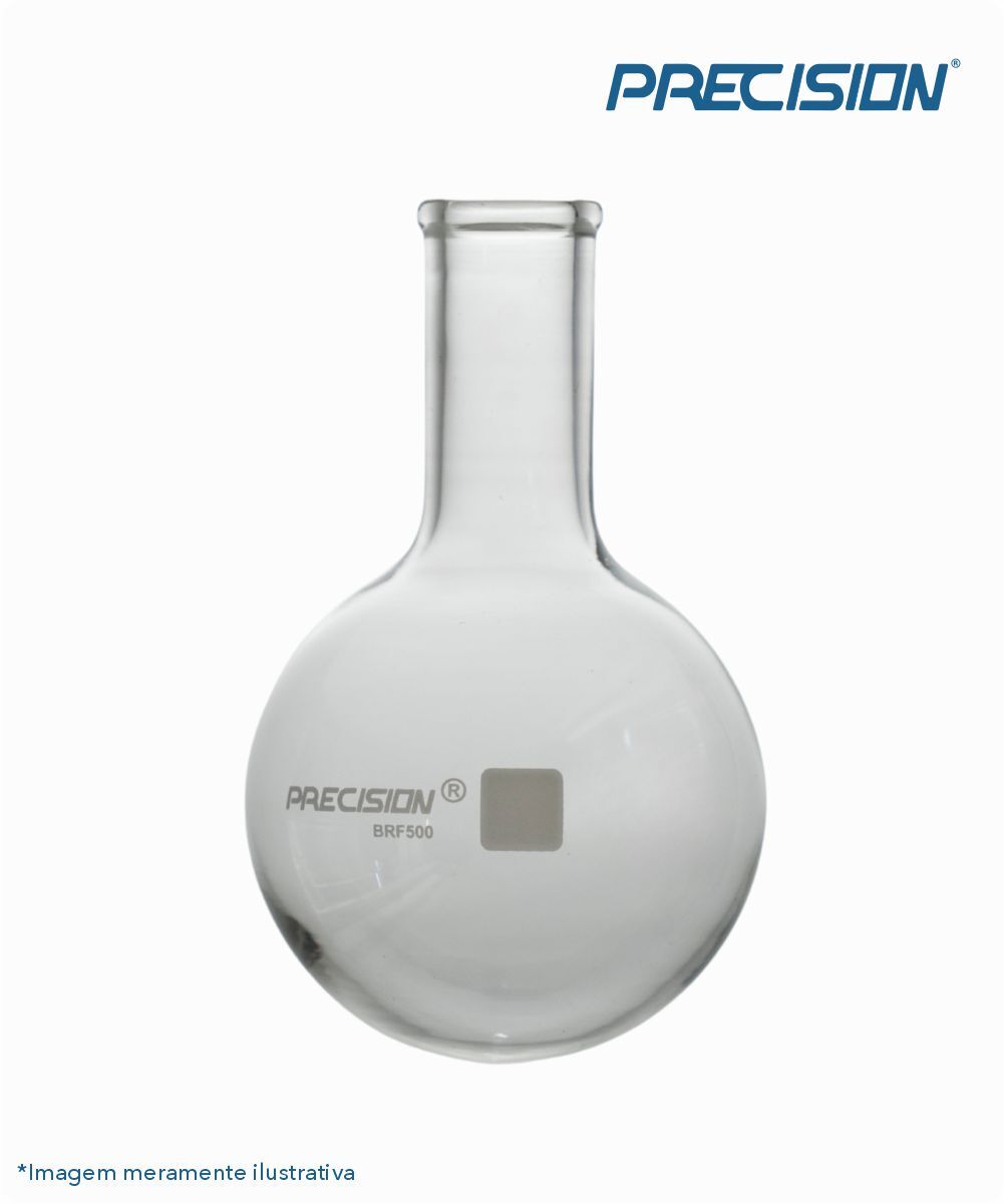 Balão fundo redondo de vidro sem junta - gargalo longo    5000mL