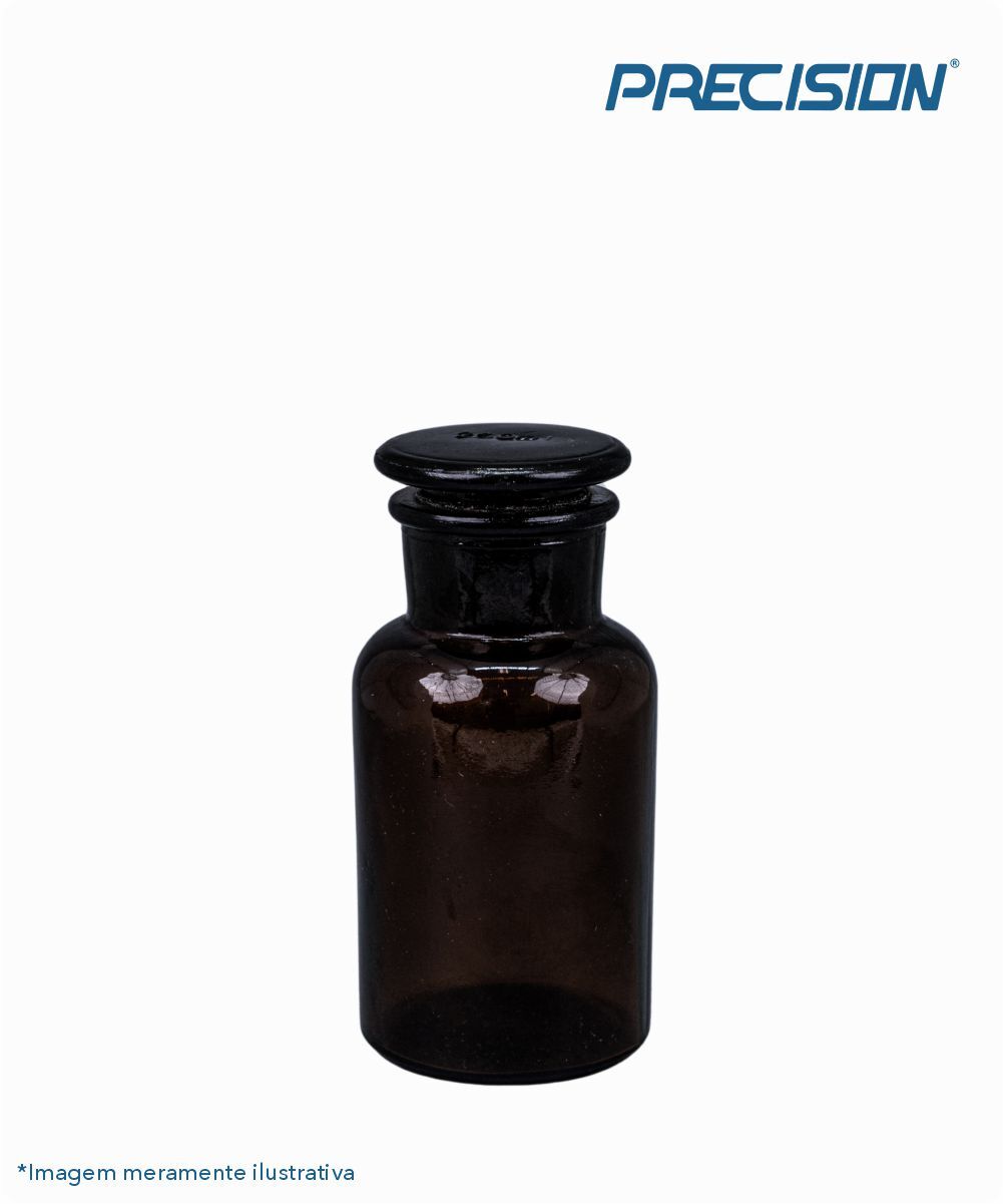 Frasco reagente alcalino âmbar rolha de vidro 60mL
