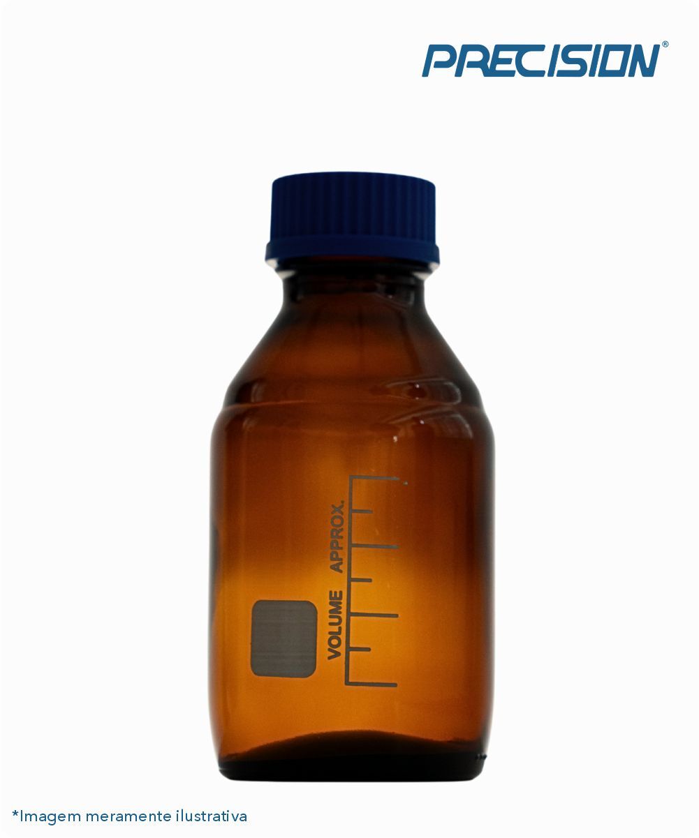 Frasco reagente âmbar com tampa azul 2000mL