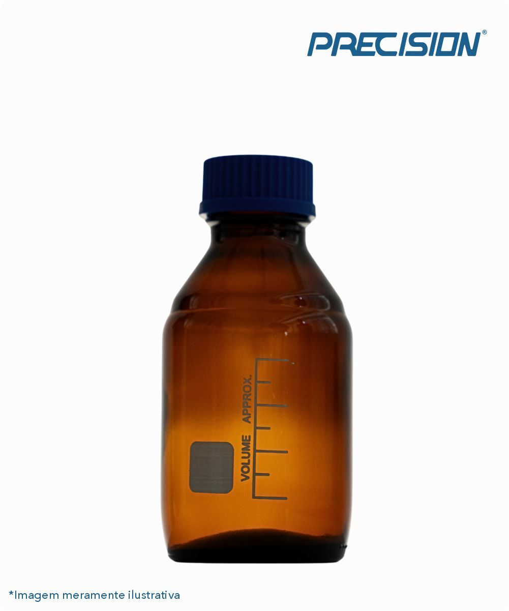 Frasco reagente âmbar com tampa azul 250mL
