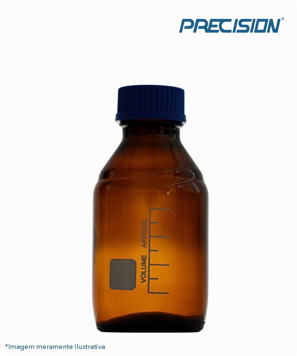 Frasco reagente âmbar com tampa azul 500mL