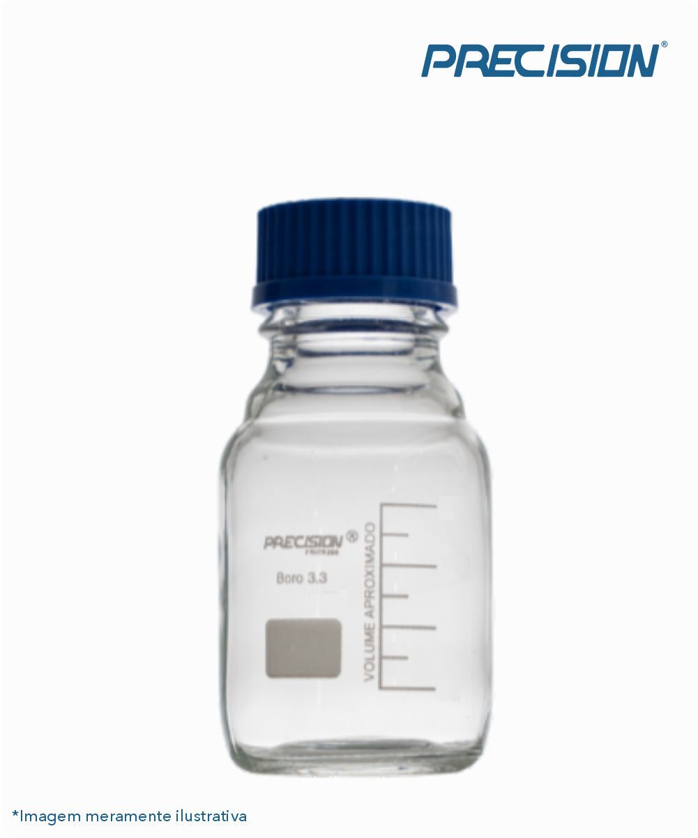 Frasco reagente  incolorcom tampa azul 1000mL