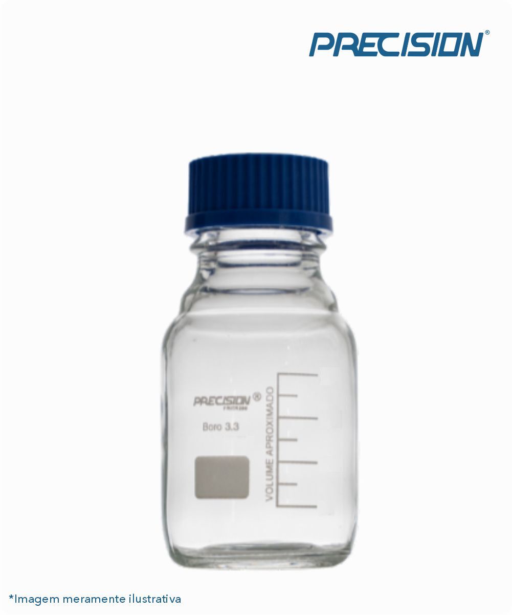 Frasco reagente  incolor com tampa azul 500mL