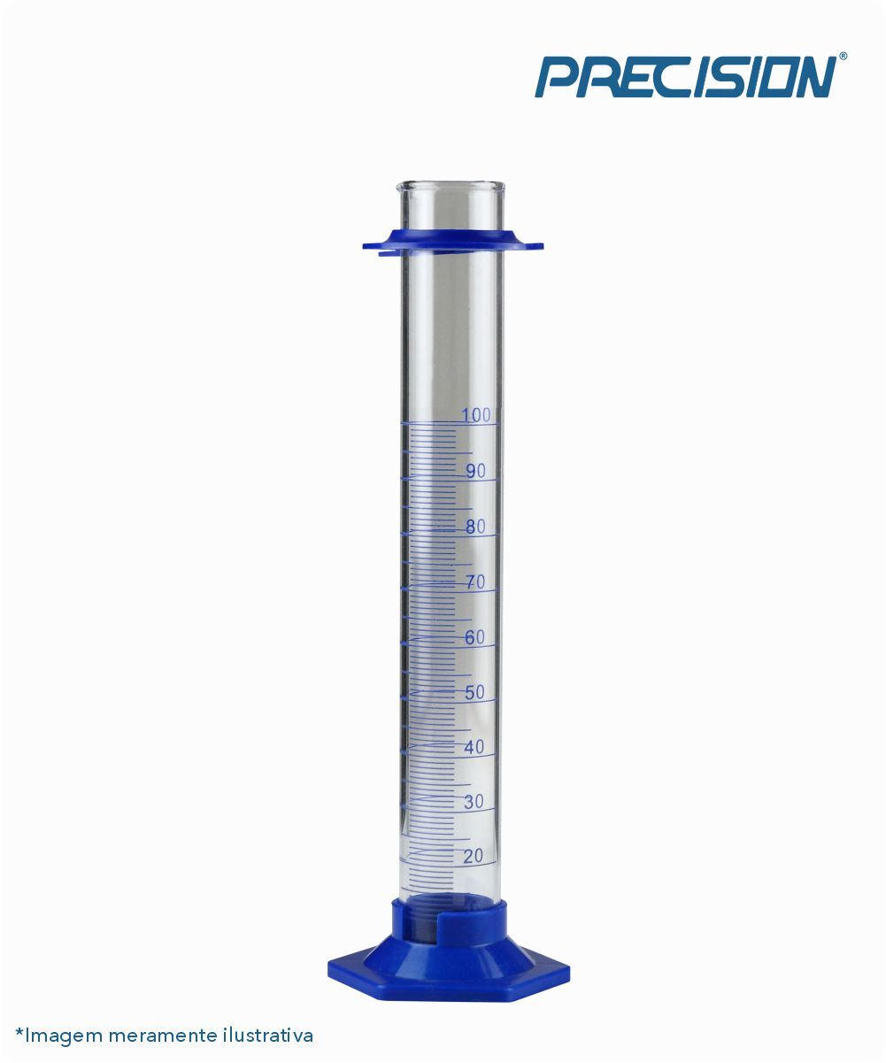 Proveta de vidro com base de plástico hexagonal  500mL