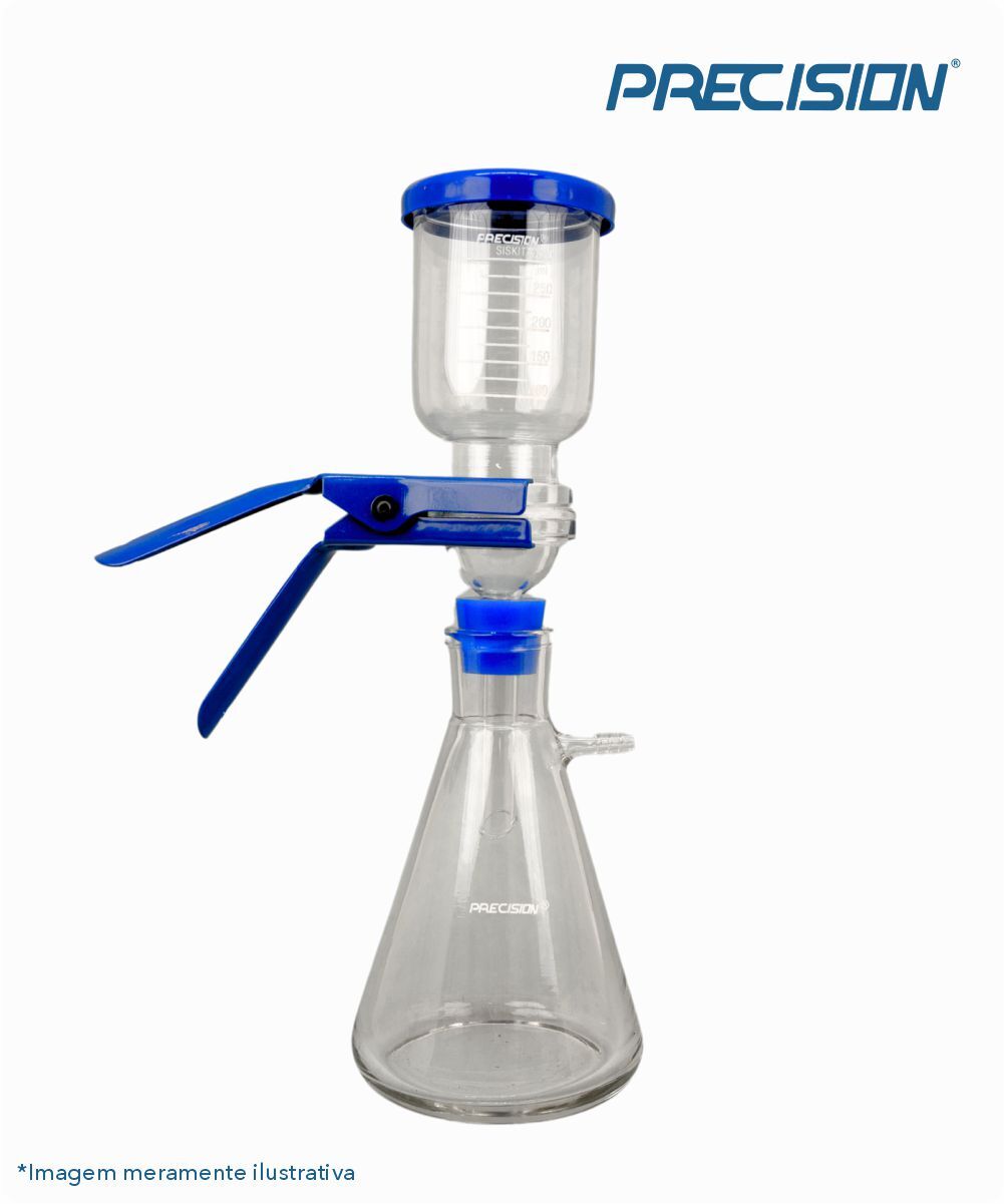 Sistema de filtração em vidro  com frasco kitazato 500mL