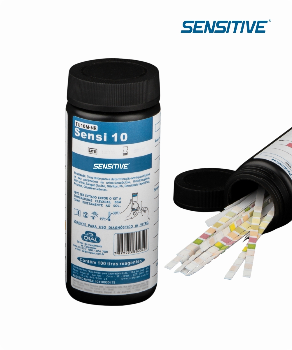 Tiras reagentes para uroanálise 10 parâmetros