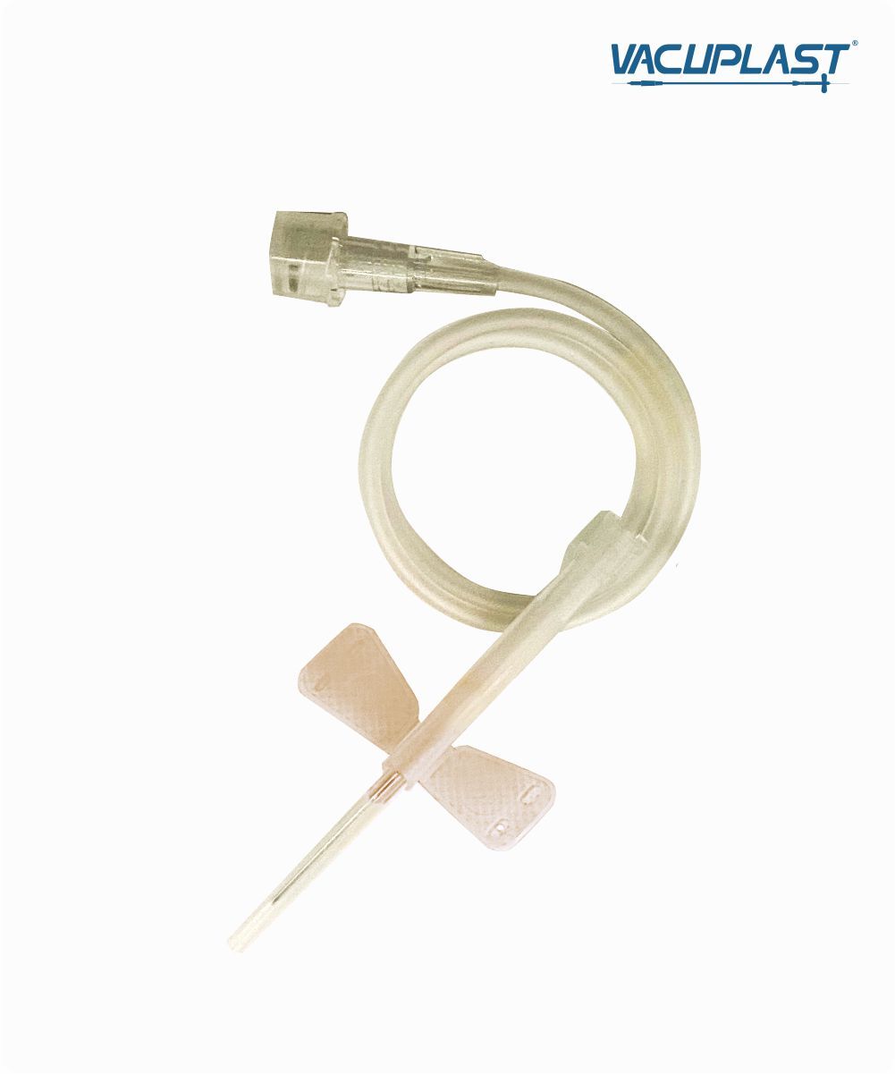 Escalpe de segurança para coleta de sangue com seringa 19G com tubo de 12