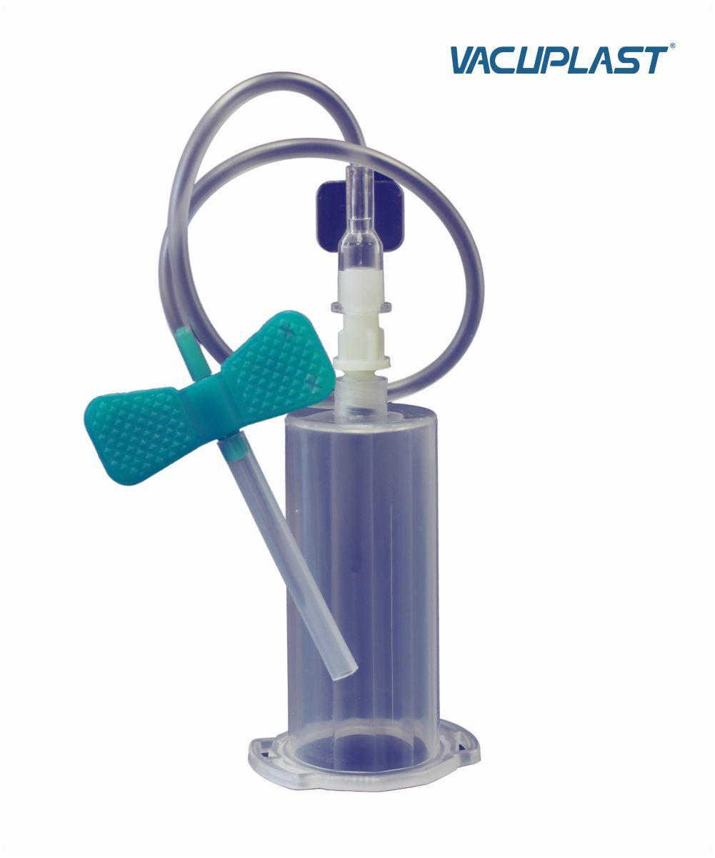 Escalpe para coleta de sangue a vácuo 21G com tubo de 7