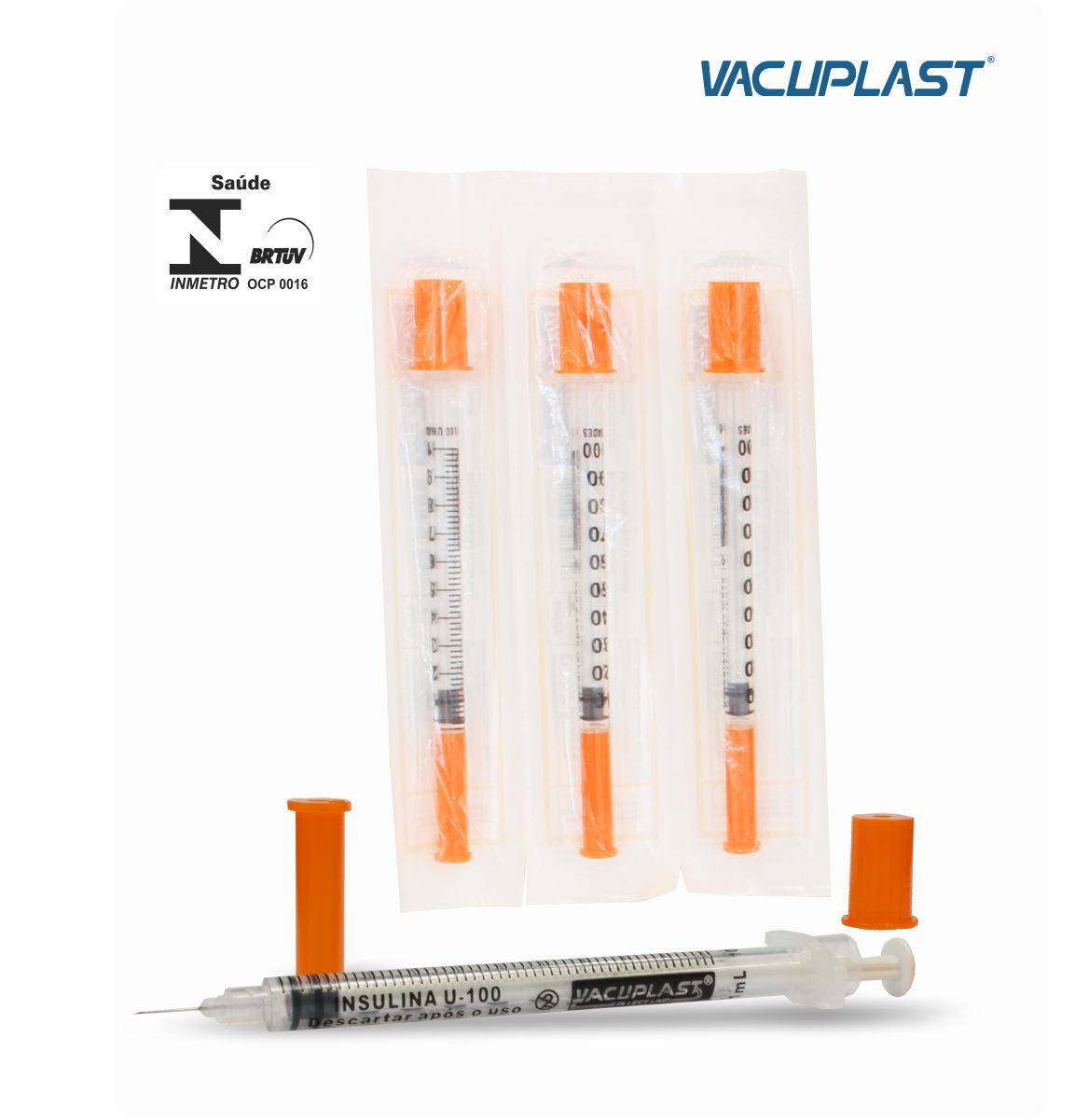 Seringa para insulina com agulha fixa 26G